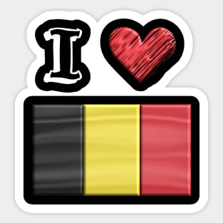 I love Flag from Belgien Sticker